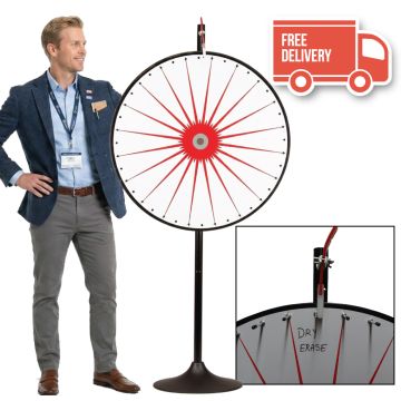 36 Inch Dry Erase White Prize Wheel  with Bonus Extension Base 