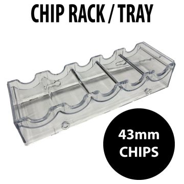 43mm Poker Chip Acrylic Tray – 100 Chip Capacity, Interlocking Design