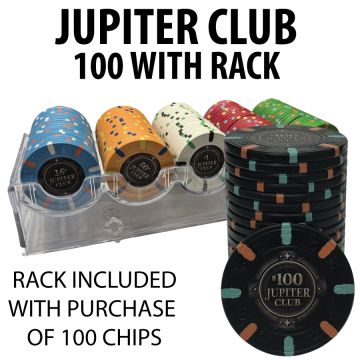 Jupiter Club 43mm 100 $100 chips with free rack  