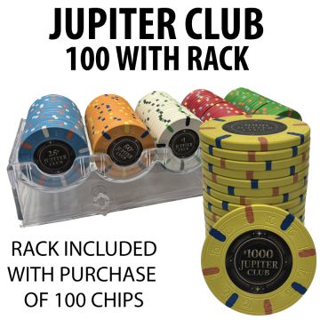 Jupiter Club 43mm 100 $1,000 chips with free rack  