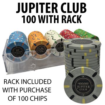 Jupiter Club 43mm 100 $100,000 chips with free rack  