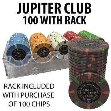 Jupiter Club 43mm 100 $25,000 chips with free rack  