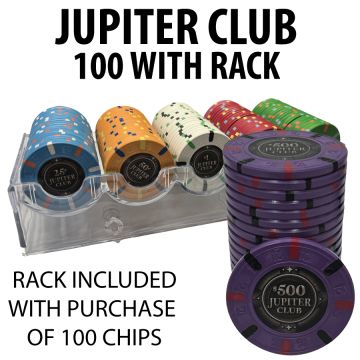 Jupiter Club 43mm 100 $500 chips with free rack  