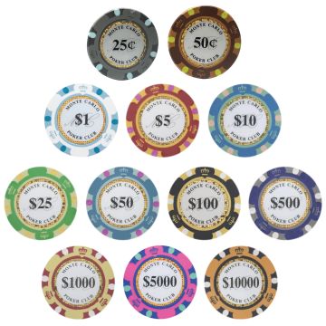 Monte Carlo Poker Chips : 14g Chips : Sold by the roll