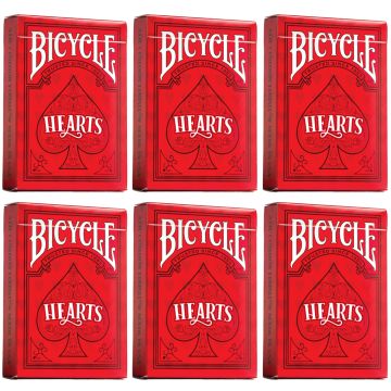 Bicycle Playing Cards 6 Deck Red Hearts Design Special Buy 