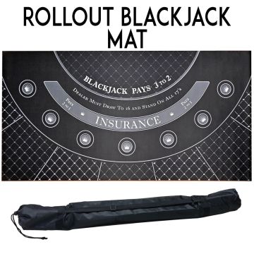 Roll Out Rubber Foam Table Top - New Black Design  BlackJack