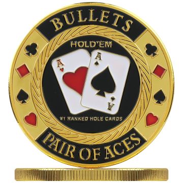 Poker Protector Card Guard Cover in Capsule :  Bullets Gold