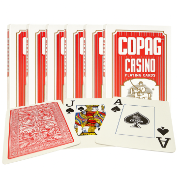 6-Deck Copag Blackjack Playing Cards CASINO Grade Paper Cards  All Red