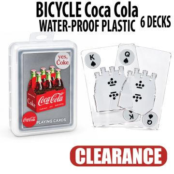 Bicycle Coca-Cola Clear Plastic Playing Cards – 6 Decks Clearance
