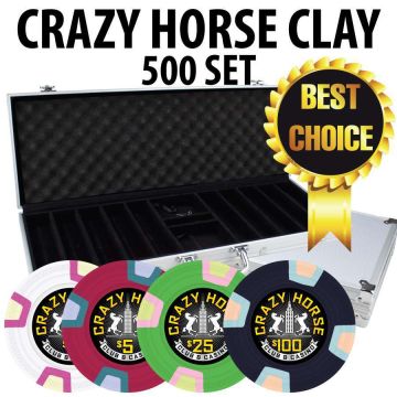 Crazy Horse 500 Poker Chips with Aluminum Case