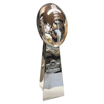 Fantasy Football Trophy - 14 Inch Large Size - Chrome Replica Vince Lombardi Super Bowl Trophy Made of Fantasy Football Champions.