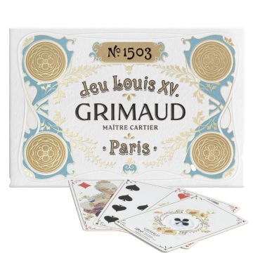 Grimaud Playing Cards Pack Jeu Louis XV °1503 : 1 decks of 54 cards : Dolphin Blue