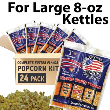 Premium America Theatre Quality Popcorn 8 oz Packs – Case of 24