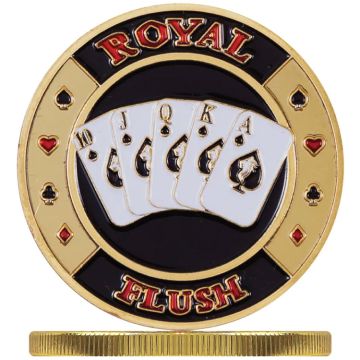 Poker Protector Card Guard Cover in Capsule :  Royal Flush Gold