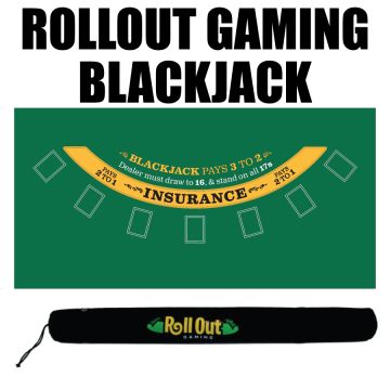 Roll Out Rubber Foam Table Top - Green BlackJack