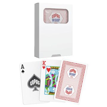 Copag WSOP 2025 Traditional Design Playing Cards – 100% Plastic Bridge Size Regular Index (Red, Single Deck)
